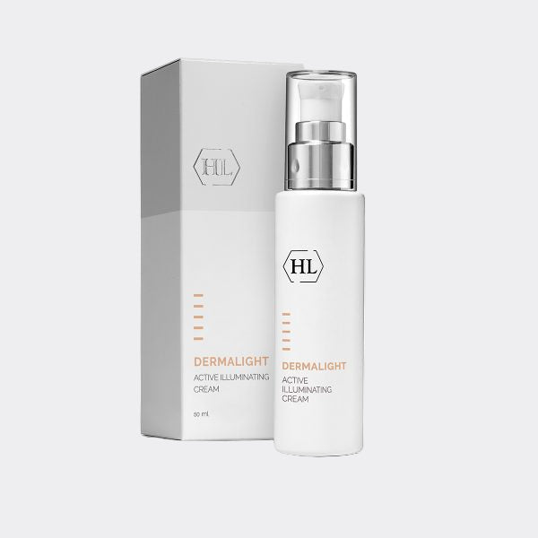 Dermalight active illuminating cream bottle and packaging on a white background