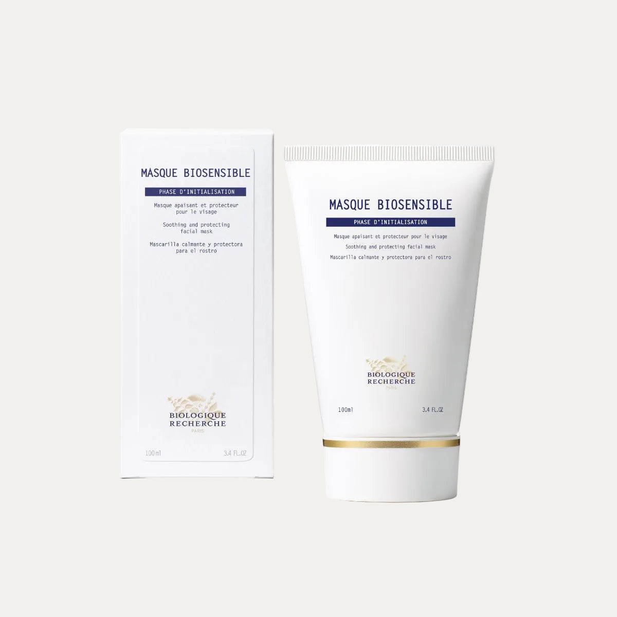 Biologique Recherche Masque Biosensible 100ml soothing face mask that helps calm sensitive skin, reduce redness, strengthen the skin barrier, and restore comfort