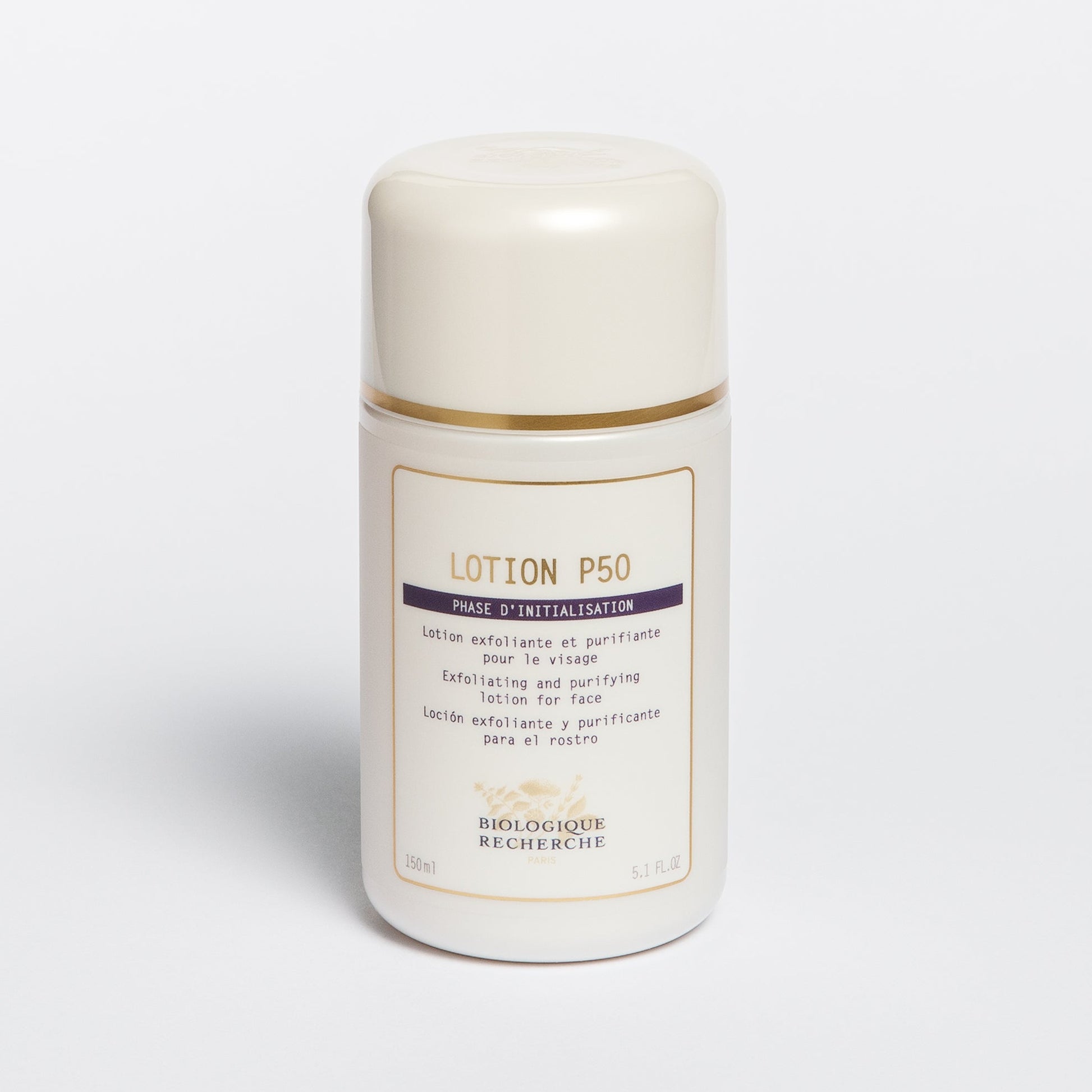 Biologique Recherche Lotion P50 bottle on a white background, BR in Amsterdam, 150ml