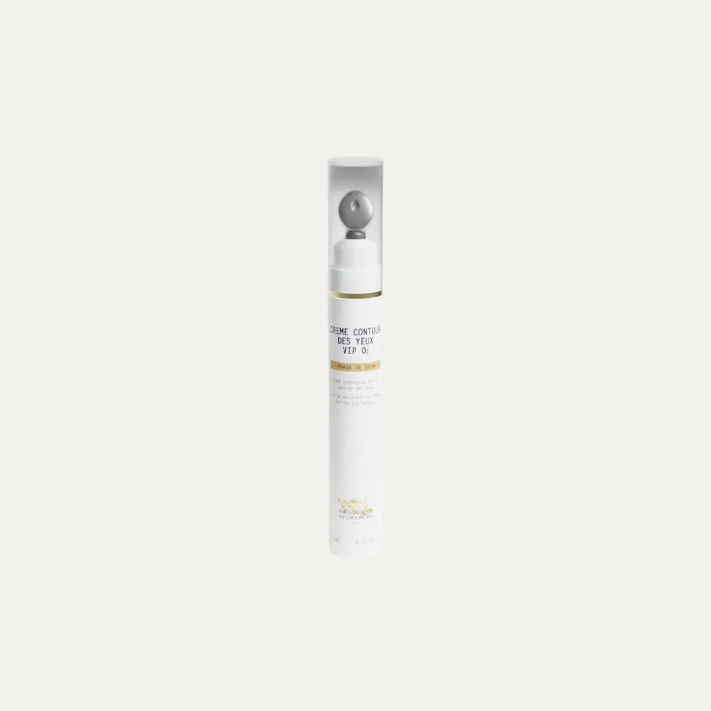 Crème Contour des Yeux VIP O2 by Biologique Recherche oxygenating eye cream that helps reduce puffiness, brighten tired-looking eyes, hydrate the skin, and refresh the eye contour