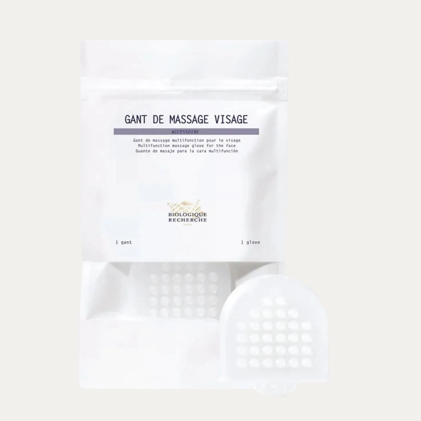Gant de Massage Visage by Biologique Recherche is designed to exfoliate the skin and stimulate circulation. It helps smooth skin texture and improve radiance.