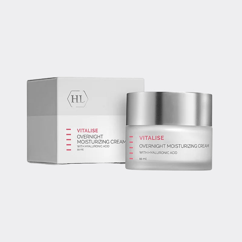 Vitalise Overnight Moisturizing Cream jar and box on a white background