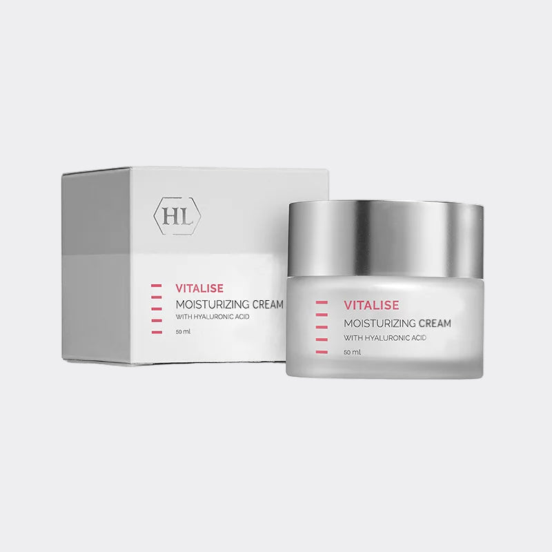 Vitalise moisturizing cream jar and box on a white background