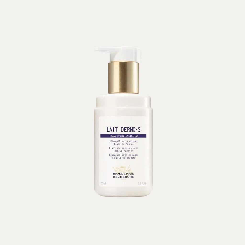 Lait Dermo-S by Biologique Recherche soothing cleansing milk that gently removes makeup, calms sensitive skin, and helps maintain skin comfort and hydration