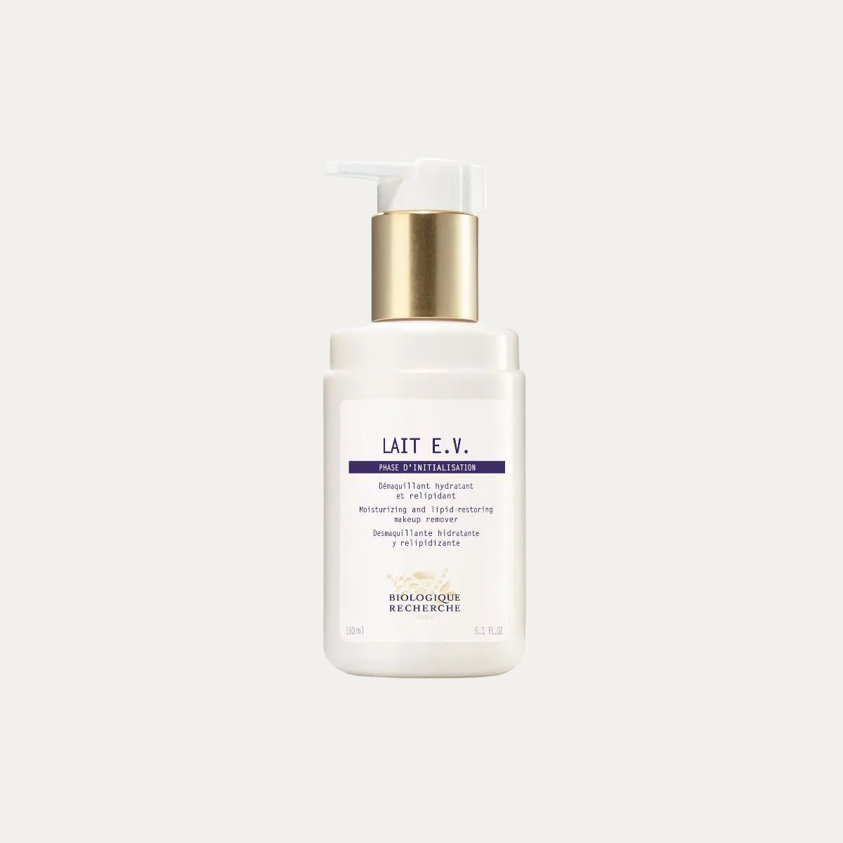 Biologique Recherche Lait E.V. 150ml nourishing cleansing milk that gently removes impurities, supports the skin barrier, and helps maintain skin comfort and hydration