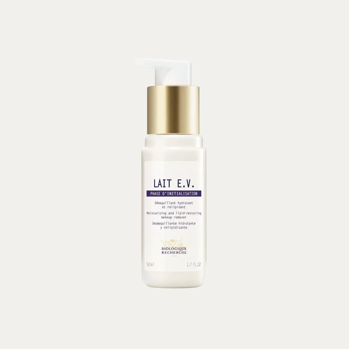 Biologique Recherche Lait E.V. 250ml nourishing cleansing milk that gently removes impurities, supports the skin barrier, and helps maintain skin comfort and hydration
