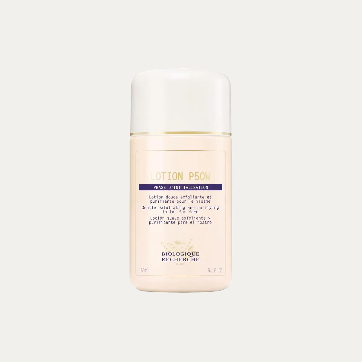 Biologique Recherche Lotion P50W 150ml gentle exfoliating lotion for sensitive skin that helps refine texture, support skin renewal, and improve radiance