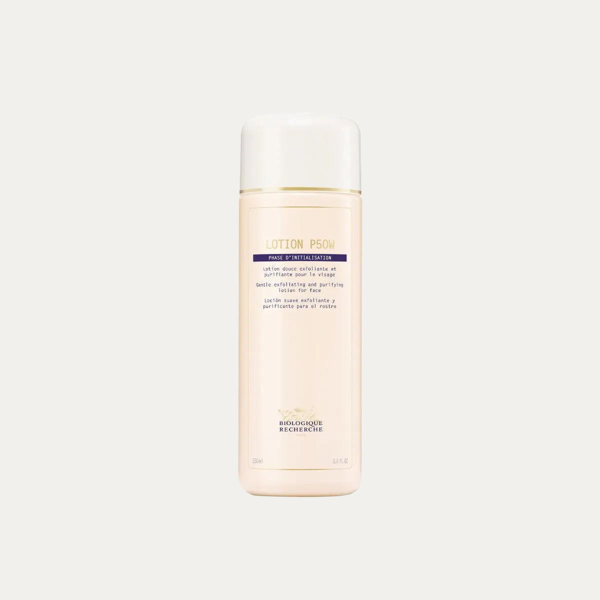 Biologique Recherche Lotion P50W 250ml gentle exfoliating lotion for sensitive skin that helps refine texture, support skin renewal, and improve radiance