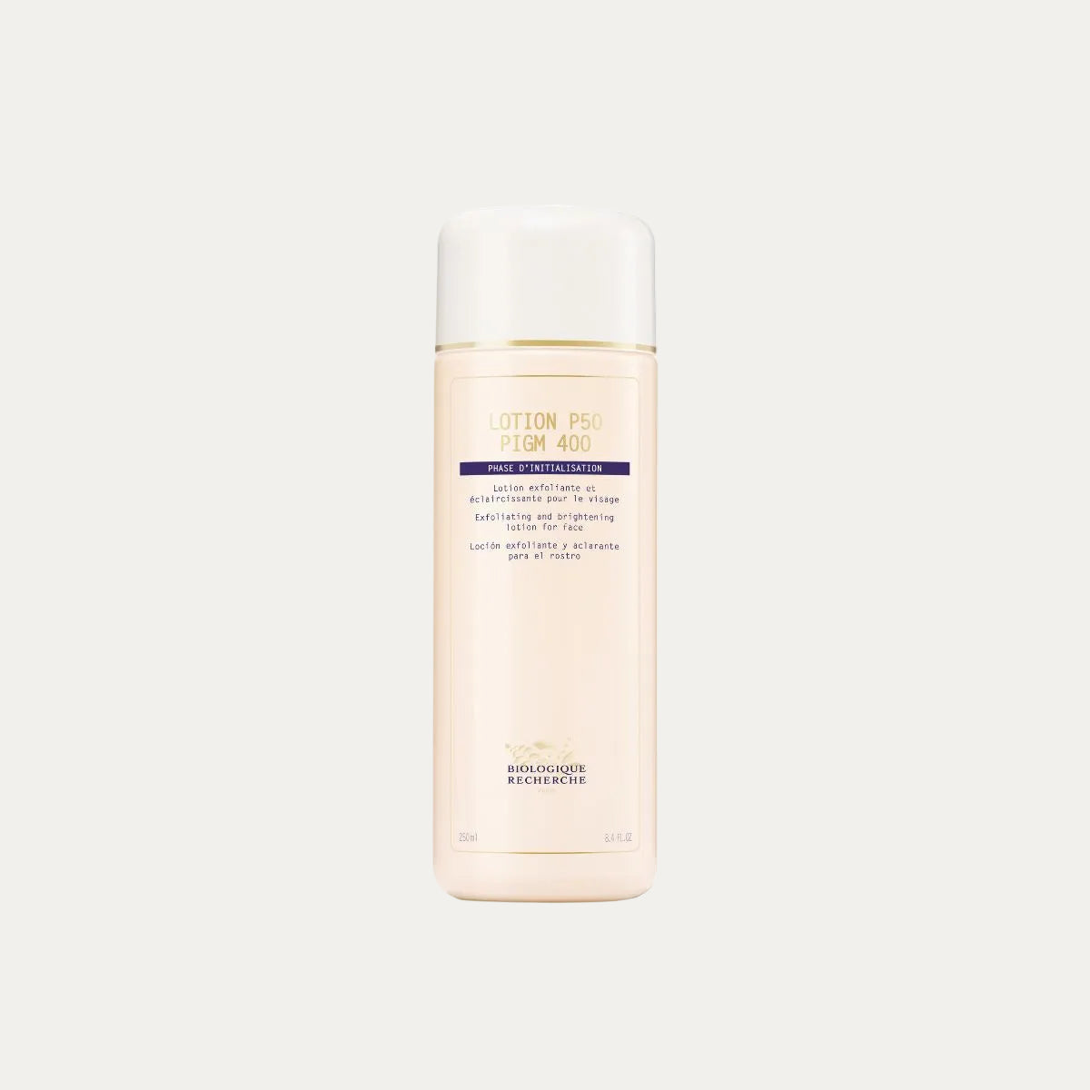 Biologique Recherche Lotion P50 PIGM 400 250ml exfoliating and brightening lotion that helps reduce pigmentation, even skin tone, and improve radiance
