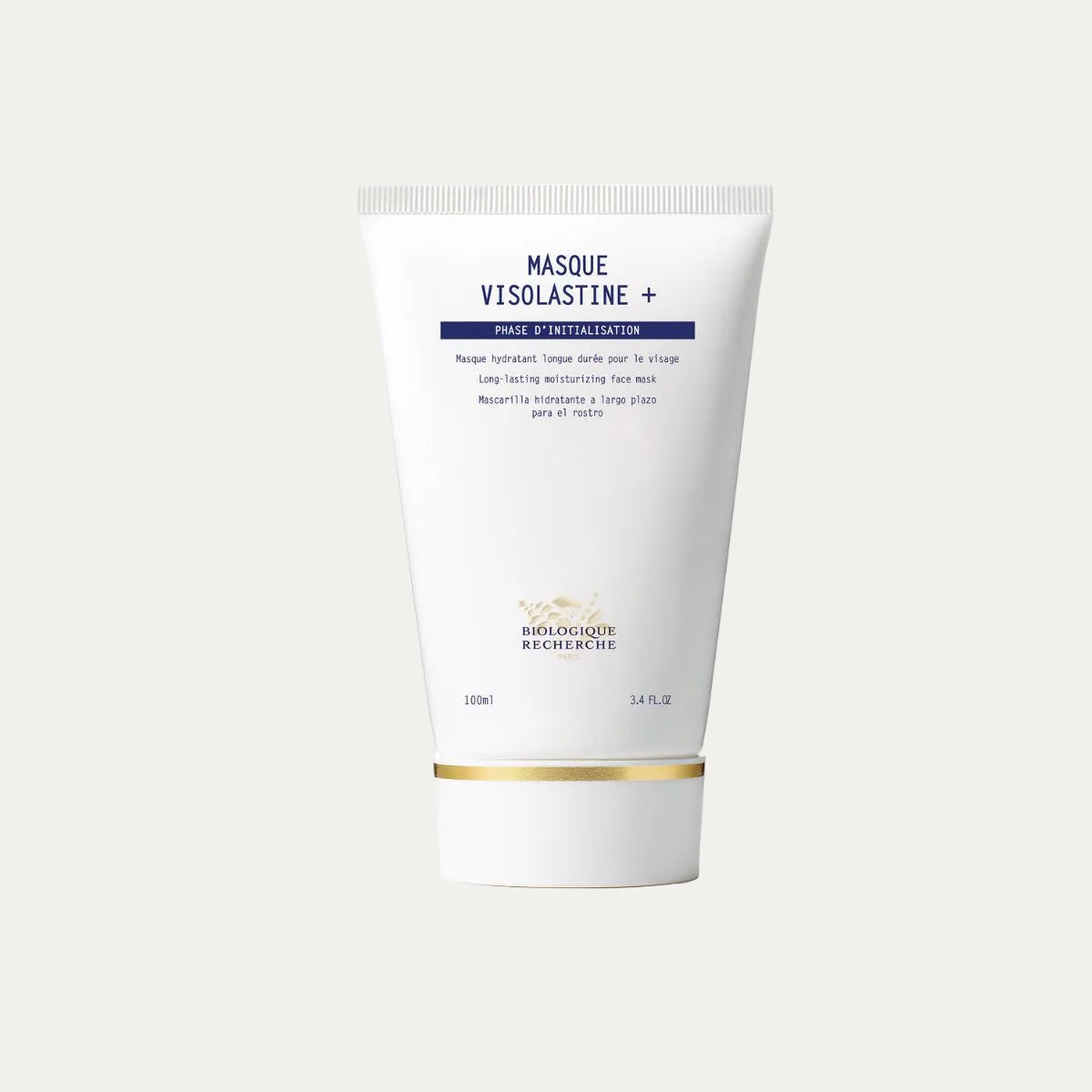 Biologique Recherche Masque Visolastine Plus 100ml moisturizing facial mask designed to hydrate the skin, relieve dryness, and leave the complexion soft, smooth, and refreshed.