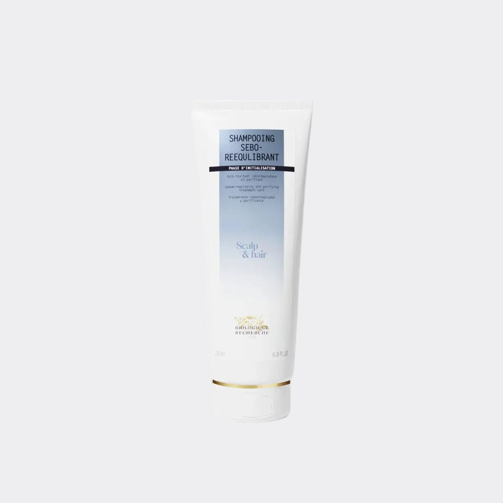 Biologique Recherche Shampooing Sébo-Rééquilibrant 200ml balancing shampoo that helps regulate excess sebum, purify the scalp, and keep hair fresh and clean for longer