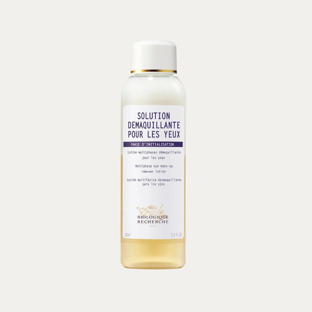 Biologique Recherche Solution Démaquillante pour les Yeux 100ml gentle eye and lip makeup remover that effectively removes makeup while soothing and respecting the delicate eye contour area