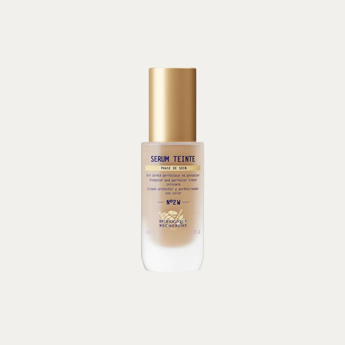 Biologique Recherche Tinted Serum TEINT 2W 30ml lightweight serum foundation that evens skin tone, hydrates the skin, and provides a natural radiant finish