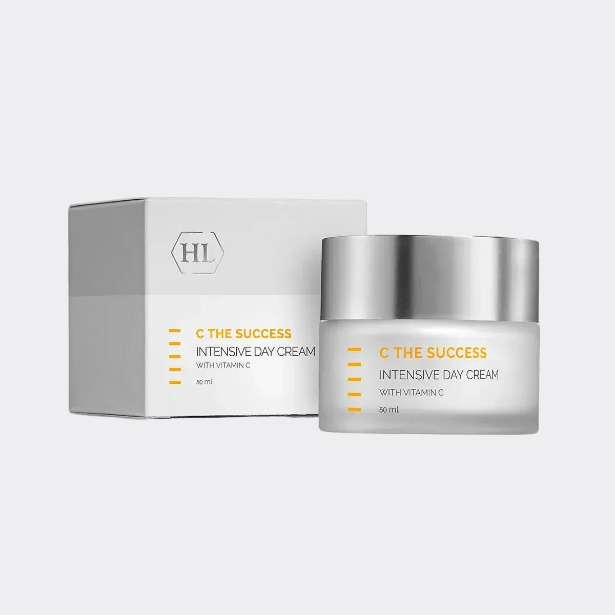 C The Success Intensive Day Cream by HL is a revitalizing day moisturizer designed to brighten the complexion, improve skin tone, and protect against environmental stress. Enriched with Vitamin C and powerful antioxidants, it helps enhance radiance while supporting collagen production and skin firmness.