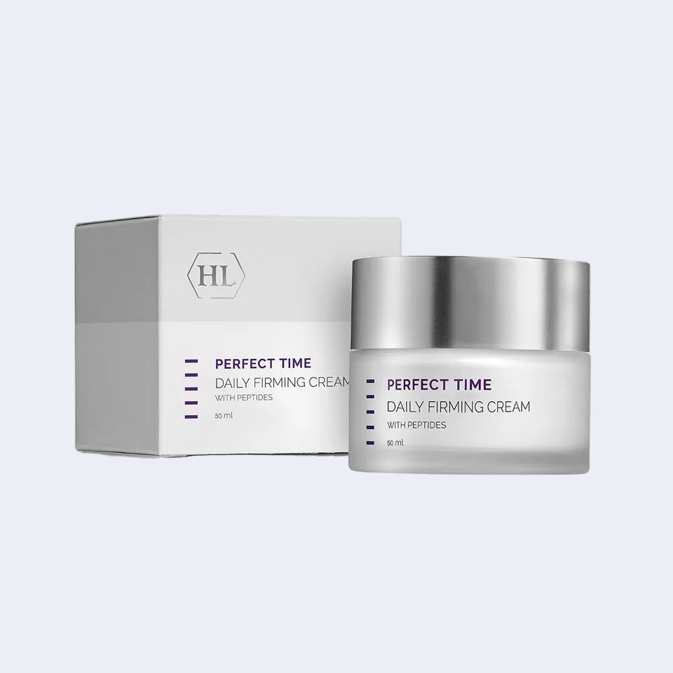 Perfect Time Daily Firming Cream by HL&nbsp;is an advanced anti-aging moisturizer designed to improve skin firmness, restore elasticity, and smooth visible signs of aging. This nourishing daily formula helps strengthen the skin structure while enhancing tone, texture, and overall resilience.